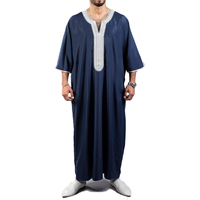 Thobe Musulman Brodé 2024 pour Hommes, Robe Djellaba, Abaya, Jellabiya ou Boubou Marocain pour Homme