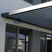 Kit de pièces de pergola en aluminium motorisé étanche cadre enduit de poudre de toit à persiennes de taille personnalisable écologique pour pavillon
