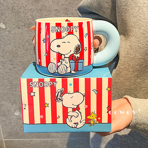 Cartoon <b>Ceramic</b> <b>Mugs</b> with Scales High Appearance Level Office and Household Water Cups Couple Coffee Cups - Product Image 2