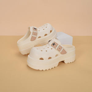 รองเท้าแตะผู้หญิงลูกไม้พื้นหนาระบายอากาศได้ดีกันลื่นสไตล์ Baotou นุ่ม3ซม. ส้นสบาย - Product Image 1