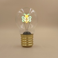 Ampoule LED en forme de lettre A70 en verre, personnalisée pour les fêtes de Noël, décorative, E40 DC3V, visage souriant, amour, charge TYPE-C, veilleuse CE