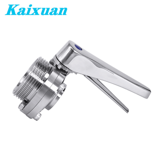 Vanne papillon manuelle sanitaire en acier inoxydable, conception bec <span class=keywords><strong>de</strong></span> canard, vanne papillon manuelle sanitaire en acier inoxydable à serrage trèfle - Product Image 4