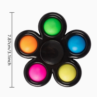 Vente en gros de jouets anti-stress à bulles à presser à cinq doigts en ABS imprimés sur mesure, jouets rotatifs pour enfants, cadeau pour soulager le stress