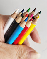Crayon de couleur à dessin Hexagone multicolore sans bois 6pcs Set de papeterie scolaire en plastique avec boîte Set de papeterie scolaire