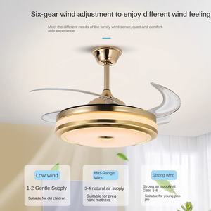 Modern Decoration Chandeliers Gold Three Colors Style Pendant <b>Light</b> Socket <b>Ceiling</b> <b>Fans</b> with <b>Led</b> <b>Lights</b> - Product Image 2