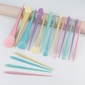 17 Pc Colorful Makeup <b>Brush</b> Set Synthetic Fiber Face Beauty Tools For Foundation Application - Product Image 2