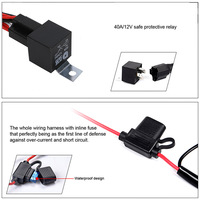 Saklar LED tembaga PVC IP67 tahan air 12V 20cm harnes kabel sepeda motor/kendaraan listrik lampu sorot modifikasi strobo 900