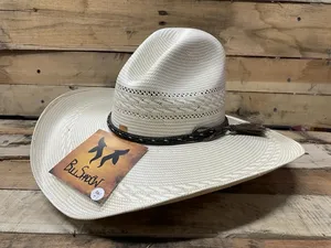 Natural Grass Fedora <b>Hat</b> Woven Panama Cowboy Style Wide Brim Unisex for Beach Travel Outdoor - Product Image 1