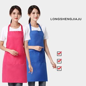 WSY854 Pure Color Sleeveless <b>Apron</b> <b>Kitchen</b> Chef <b>Aprons</b> with 2 Pockets Custom Advertising logo - Product Image 3