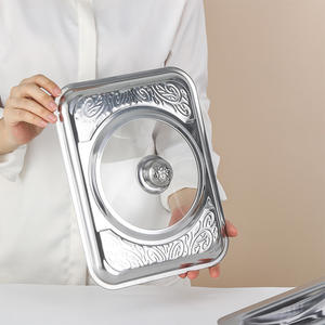 Plat à Rôtir Rectangulaire Plat à Poisson en Acier Inoxydable Plats de Cuisson Antiadhésifs Accessoires de Four Outil de Pâtisserie de Cuisine - Product Image 4