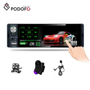 Podofo Car Stereo 1 Din Autoradio Car Radio 4.1" Capacitive Touch Screen Video RDS/FM/AM BT With Rear Camera + Microphone