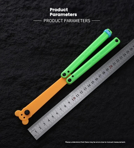 Cuchillo Mariposa Luminoso de Práctica, Cuchillo Plegable Octopus, Cuchillo Mariposa de Entrenamiento con Funda Fluorescente de Plástico Luminoso - Product Image 6