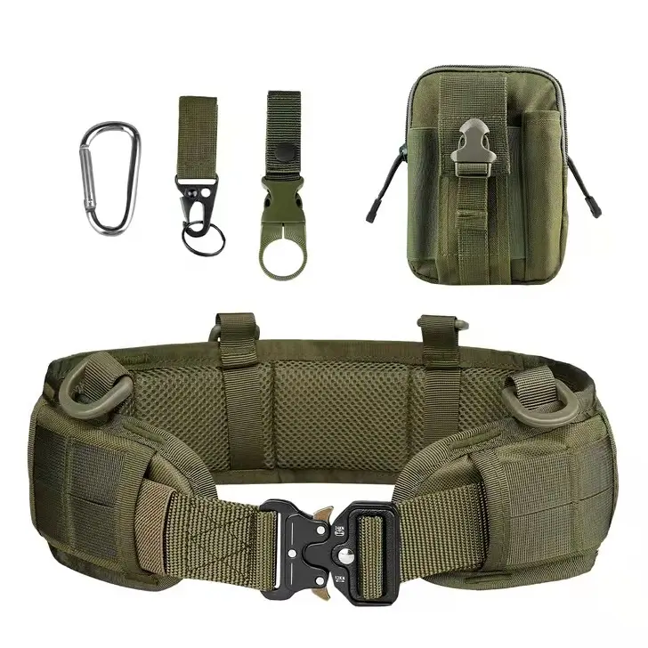 New Men's Adjustable Outdoor MOLLE Tactical Belt Waist pack Set Universal Thickened Nylon Belt