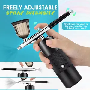 Barber Tattoos Airbrush Kit Portable USB Rechargeable Hair Nail Paint Makeup Spray Gun Cordless Compressor Airbrush