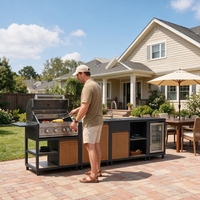 Cuisine extérieure modulaire de haute qualité en acier inoxydable SS304, anti-moisissure, pour jardin