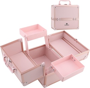 <span class=keywords><strong>Caja</strong></span> de <span class=keywords><strong>Maquillaje</strong></span> Profesional y Organizador de Pestañas con Gran Capacidad, <span class=keywords><strong>para</strong></span> Uñas, Belleza y Tatuajes, con Cerradura, Portátil - Product Image 1