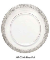 Assiettes à dîner en verre transparent à texture craquelée dorée en gros pour une décoration de table luxueuse. Convient pour les événements et les mariages