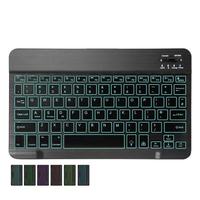 Keyboard Gunting Nirkabel BT Isi Ulang Baru dengan Lampu Latar RGB Desain Logam Ultra Tipis Mini Tablet iPad Laptop USB Type-C