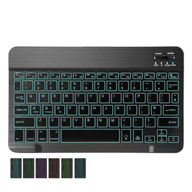 New Rechargeable BT Wireless Scissor Keyboard RGB Backlight Ultra Thin Metal Design Mini Tablet iPad Laptop USB Type-C