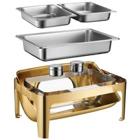 Ensemble de réchauds de buffet en acier inoxydable pour la maintien au chaud des aliments, matériel de chauffage alimentaire pour restaurants et fournitures hôtelières