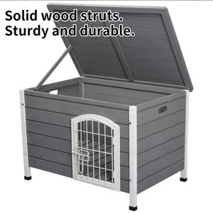 Grosir rumah anjing kayu luar ruangan Modern dengan penutup tombol tahan cuaca dan pemasangan mudah kandang kucing hewan kecil - Product Image 4