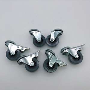 Graue kundenspezifische Farbe kleine rotierende Rollen Rollen aus PVC Kunststoff 50 mm 2 Zoll ohne Lagerung Rolle mit Schraubenloch - Product Image 2