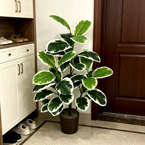 Articoli Decorativi Sempreverdi, <span class=keywords><strong>Albero</strong></span> Artificiale di <span class=keywords><strong>Ficus</strong></span> <span class=keywords><strong>Elastica</strong></span>, Pianta Artificiale in Plastica, Decorazioni Floreali per Matrimoni, Casa, Hotel, Bar - Product Image 3