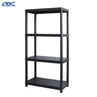 Étagère en plastique à rivets sans boulons à 3, 4 ou 5 niveaux, capacité 50 kg, hauteur 1860 mm, pour maison, garage, studio, rangement noir