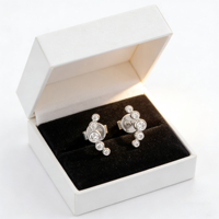 Boucles d'oreilles clous en or 14 carats plaqué or, diamant de laboratoire taille brillant 0,48 ct, certifié IGI, unisexe, luxe, pour fiançailles, mariage, fête, cadeau