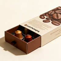 Boîte à café personnalisée avec impression numérique, emballage recyclable, boîte en papier pour capsules de café Nespresso