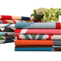 Tissu en toile fine imprimé en polyester et coton de la série Géométrie, nappe unie écologique, coussin de table