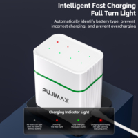 Fujimax Set pengisi daya baterai isi ulang daya AAA 1.2V, dengan Port tipe-c untuk penggunaan skuter-desain portabel penerangan LED