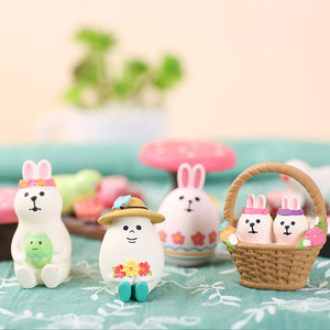 <b>Easter</b> Egg Bunny Resin <b>Ornament</b> Set Handmade Decor For Indoor Spring <b>Easter</b> Decoration - Product Image 2