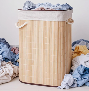 Cesto de <span class=keywords><strong>Ropa</strong></span> <span class=keywords><strong>Sucia</strong></span> Tejido de Bambú, Cesta de Almacenamiento Plegable para Dormitorio, Cesta de Juguetes para Niños con Tapa, Cesta de Lavandería - Product Image 6