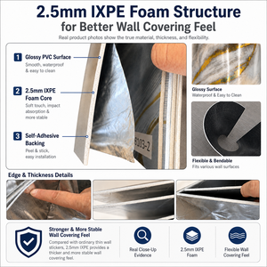 <span class=keywords><strong>วอลเปเปอร์</strong></span>ลายหินอ่อน IXPE หนา, แผ่นผนังกันน้ำแบบมีเท็กซ์เจอร์ 3 มิติ สำหรับอพาร์ทเมนต์ - Product Image 4