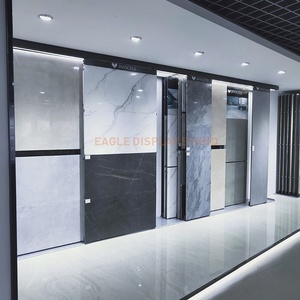 Hiện Đại Nội thất gốm gạch đá cẩm thạch & đá trượt kệ trưng bày với điều chỉnh chiều rộng và LED thắp sáng showroom đứng - Product Image 1