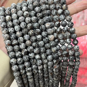 천연석 원형 루즈 비즈, 4-12mm 다양한 재질의 원석 루즈 비즈 DIY 쥬얼리 액세서리용 - Product Image 2