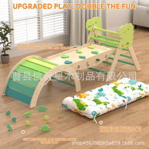 Structure de jeu d'escalade intérieure en bois 185.92x52.07x57.91cm 9-en-1 pour enfants de 3 à 6 ans - Product Image 4