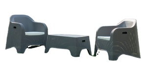 New 5-Mảnh Ngoài Trời Ăn Uống Đặt Cho Sân Vườn Khách Sạn Thiết Kế Hiện Đại Phong Cách PP Chất Liệu Sắt Hiện Đại Ngoài Trời Ăn Uống Ghế Bảng - Product Image 6