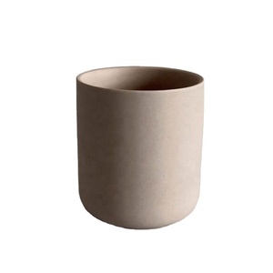 New 12oz 375ml Nordic Custom Cute Matte Ceramic Candle Vessel <b>White</b> Round Candle Jar With Lid - Product Image 2