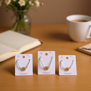 Pulsera de cordón de acero inoxidable, 12 colores, letra M chapada en oro, joyería hecha a mano para mujer, accesorio de moda - Product Image 3