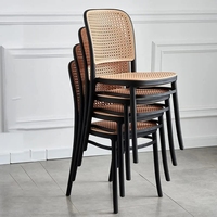 Chaise de salle à manger contemporaine, durable, écologique, pour restaurant, café, bistrot, en plastique rotin PP, mobilier d'intérieur