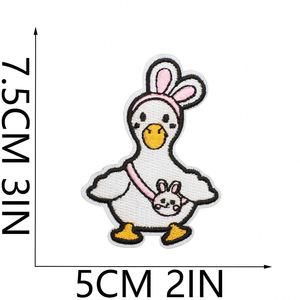 DIY <b>Iron</b>-on Embroidered Duck Embroidery Patch Cartoon Design Non-Woven Fabric Polyester Material Clothing Bag Decoration - Product Image 2