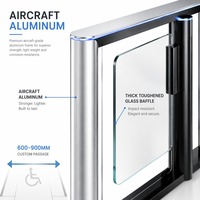 Barrière tournante ultra-étroite en aluminium de 110 mm avec publicité holographique, contrôle d'accès de sécurité et barrières piétonnières