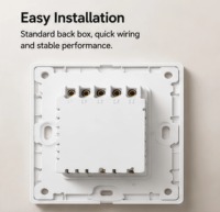 Interruptores y Enchufes de Pared Inteligentes WiFi Zigbee de 1/2/3 Vías con Reinicio Automático y Control por Aplicación Smart Life para el Hogar