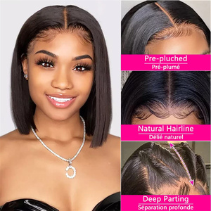 <span class=keywords><strong>Pelucas</strong></span> de Cabello Humano Brasileño <span class=keywords><strong>Baratas</strong></span>, <span class=keywords><strong>Pelucas</strong></span> Cortas Bob con Frente de Encaje para Mujeres Negras, <span class=keywords><strong>Pelucas</strong></span> Frontales de Encaje HD al por Mayor - Product Image 3