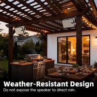Ensemble de 2 enceintes Bluetooth d'extérieur 600W, synchronisation sans fil entre les enceintes, basses puissantes, montage mural pour patio, véranda, gazebo, garage