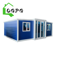 Maison conteneur préfabriquée pliable à double aile extensible 20ft 30ft 40ft, abri modulaire portable pour hébergement temporaire