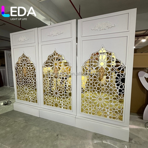 LEDA Indian Wedding Decoration Gold White Wedding <b>Backdrop</b> Decoration Big Geometric Rectangular Wedding <b>Backdrop</b> Events Decor - Product Image 6