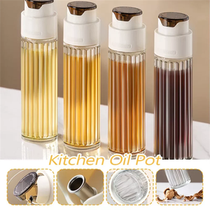 Distributeur automatique d'huile et de vinaigre en verre de 500 ml avec ouverture et fermeture automatiques, bouteille à épices de cuisine avec outils anti-fuite par gravité inclus - Product Image 6
